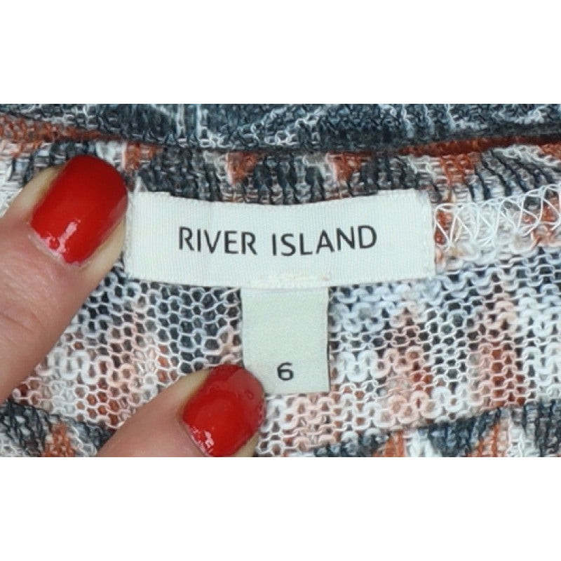 River Island Women Multicoloured Size 6 Aztec Geometric Knit Jumper