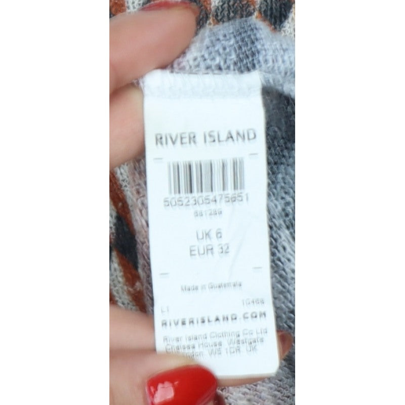 River Island Women Multicoloured Size 6 Aztec Geometric Knit Jumper