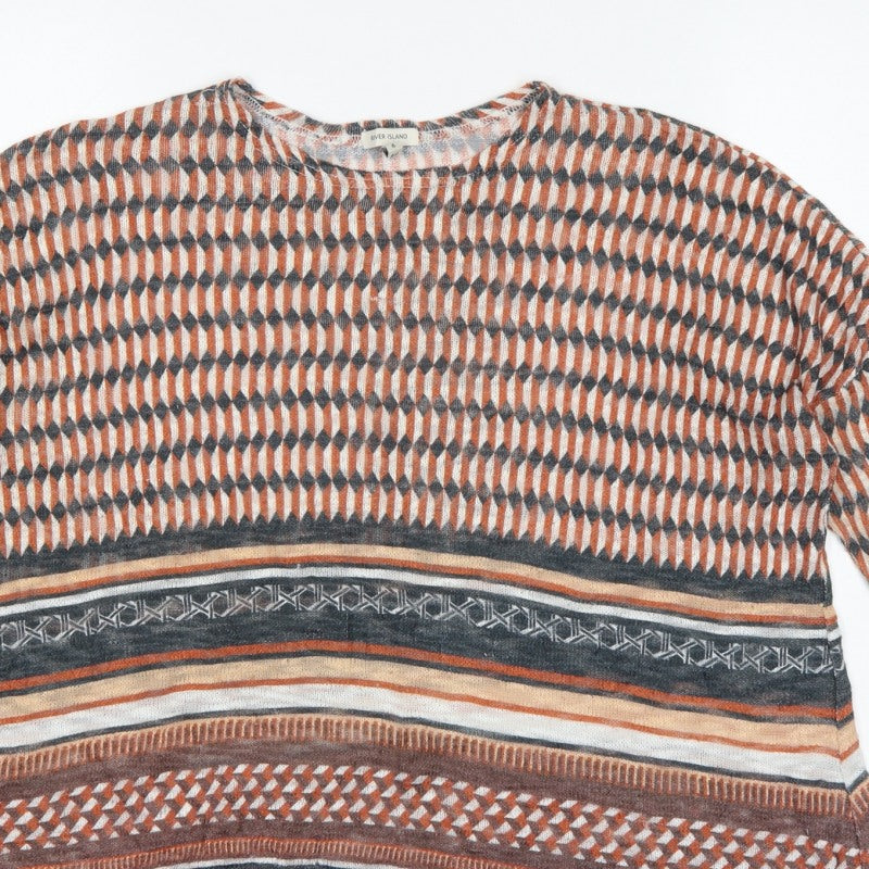 River Island Women Multicoloured Size 6 Aztec Geometric Knit Jumper