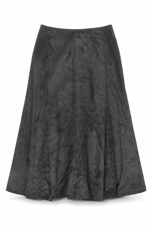 BM Women’s Black UK 14 Knee Length A-Line Embroidered Skirt