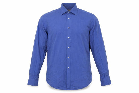 Sartoria Italiana Men’s Blue 15.5 Point Collar Long Sleeve Dress Shirt