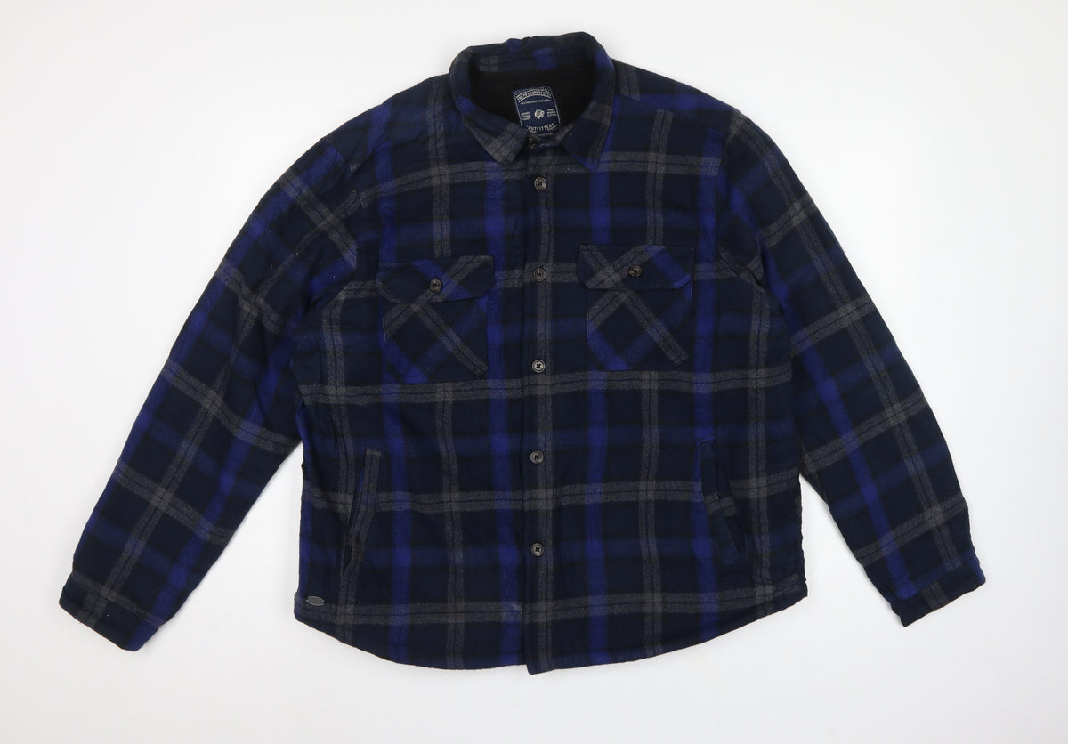 Tokyo Laundry Men’s Blue Check Flannel Padded Jacket XL