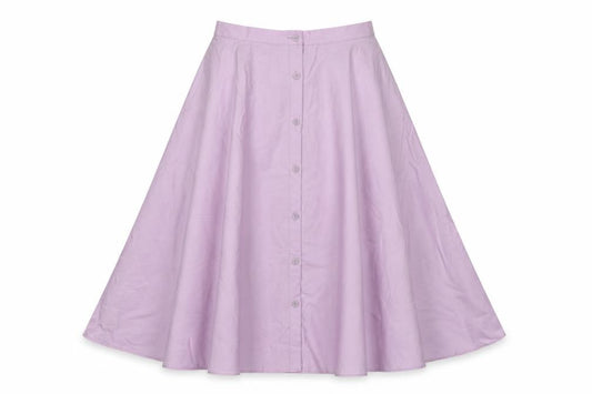Uniqlo Women Pink S A-Line Knee Length Button Front Cotton Blend Skirt