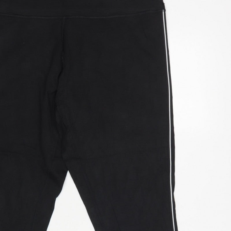 Marks and Spencer Women Black Size 20 Goodmove Side Stripe Leggings