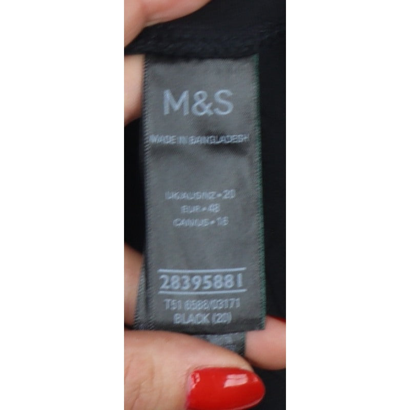 Marks and Spencer Women Black Size 20 Goodmove Side Stripe Leggings