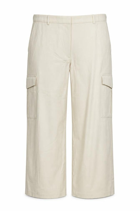 Marks and Spencer Women Beige UK 24 Regular Straight Cargo Trousers