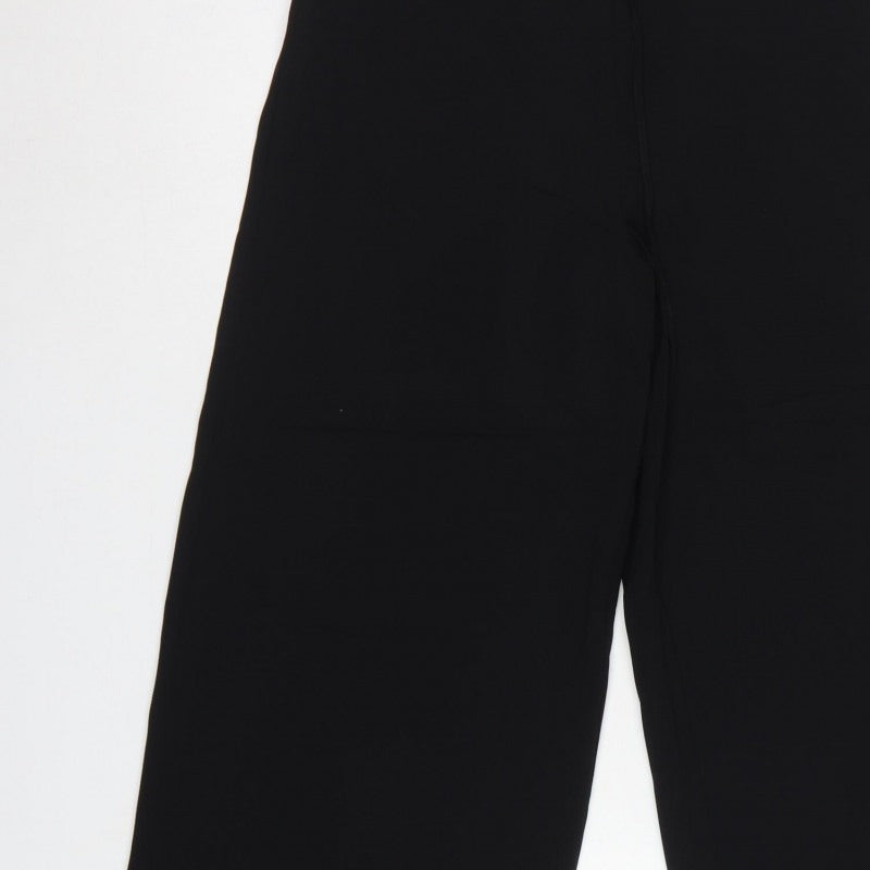 Marks and Spencer Women's Black UK 10 Wide-Leg Pull-On Trousers