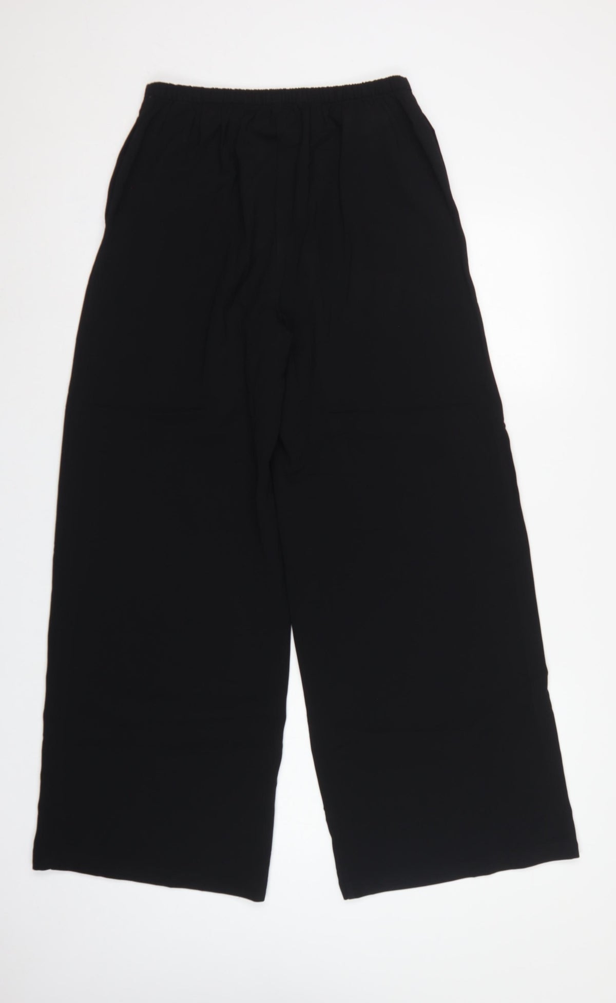 Marks and Spencer Women's Black UK 10 Wide-Leg Pull-On Trousers