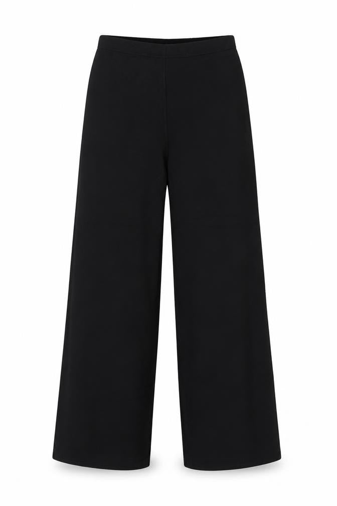 Marks and Spencer Women's Black UK 10 Wide-Leg Pull-On Trousers