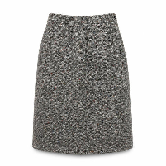 Emcar Women’s Black Tweed Fleck A-Line Knee Skirt UK 12