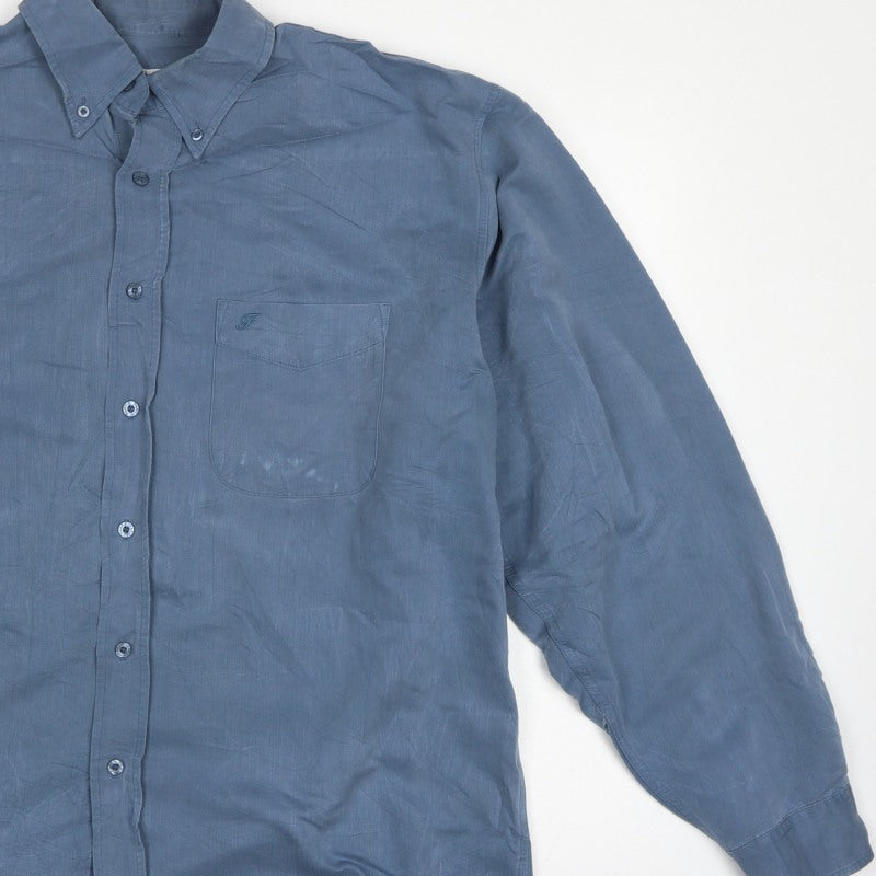 Farah Men’s Blue L Long Sleeve Button-Up Pocket Shirt