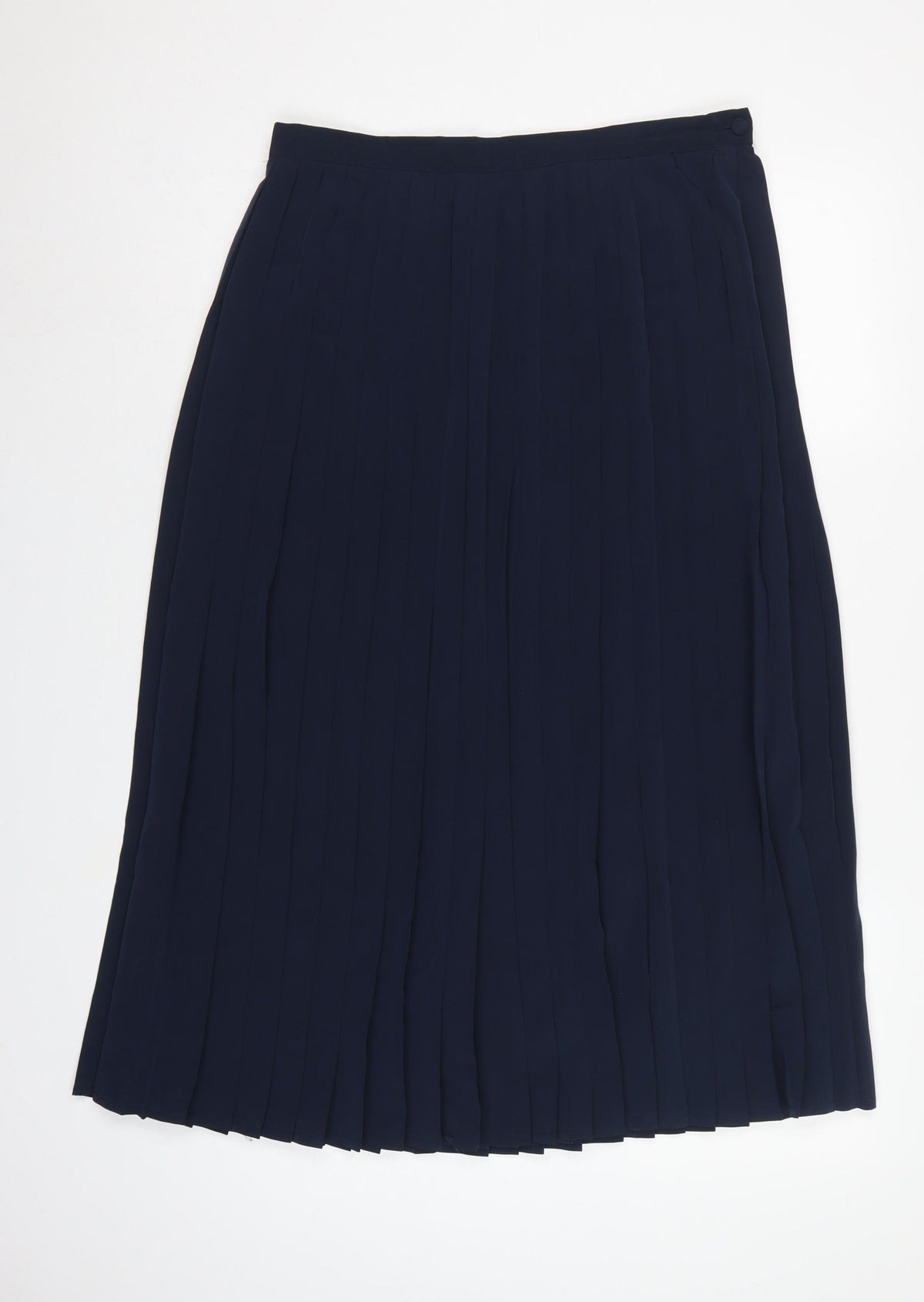 Next Women Navy UK 16 Long Pleated Polyester Skirt