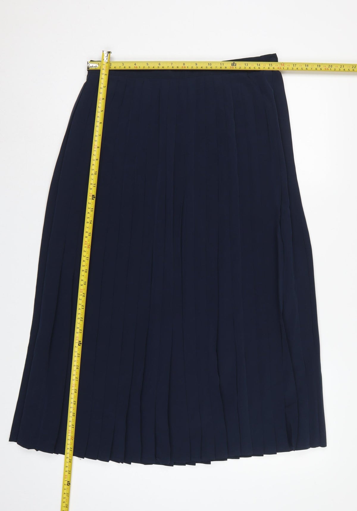 Next Women Navy UK 16 Long Pleated Polyester Skirt