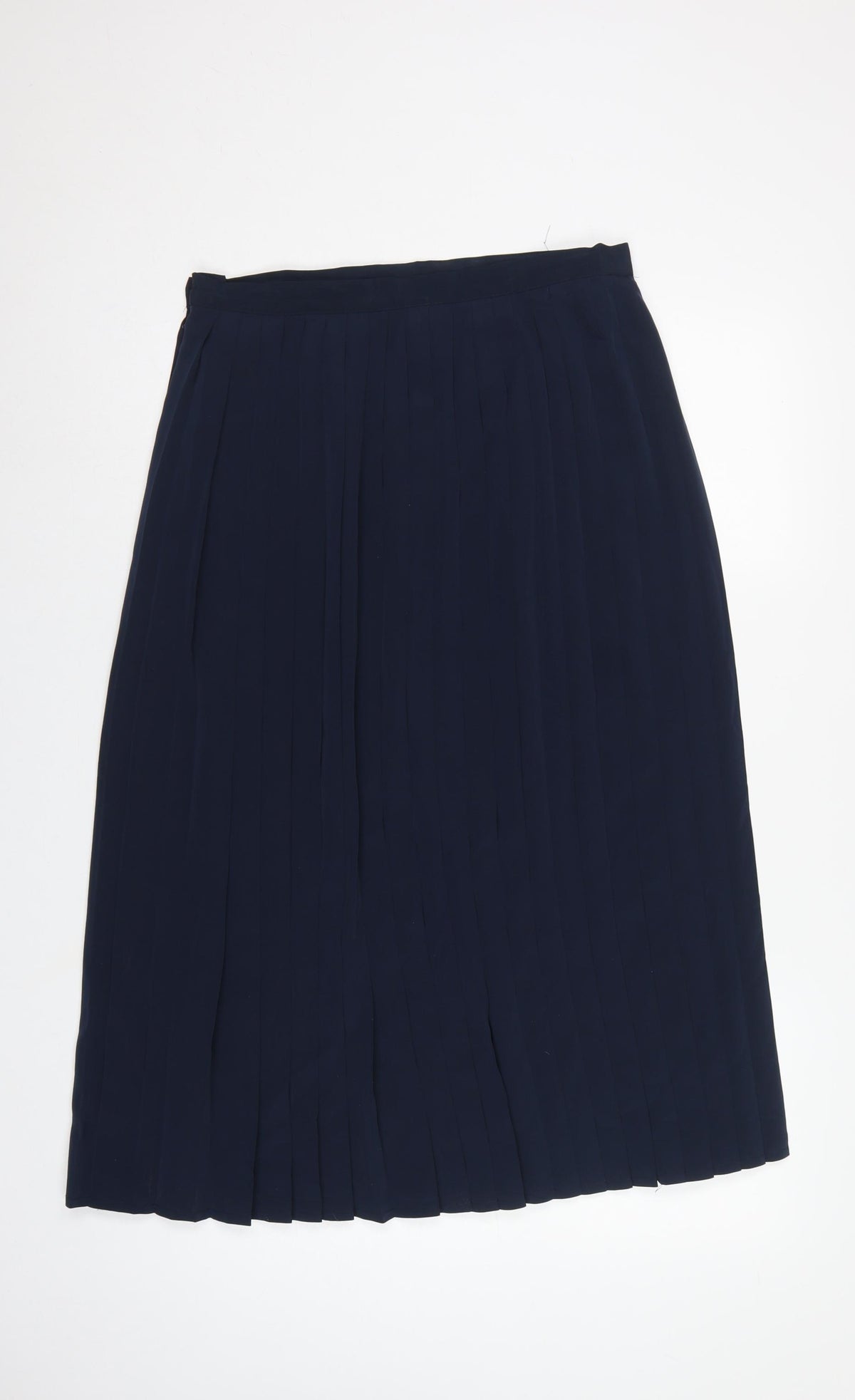 Next Women Navy UK 16 Long Pleated Polyester Skirt