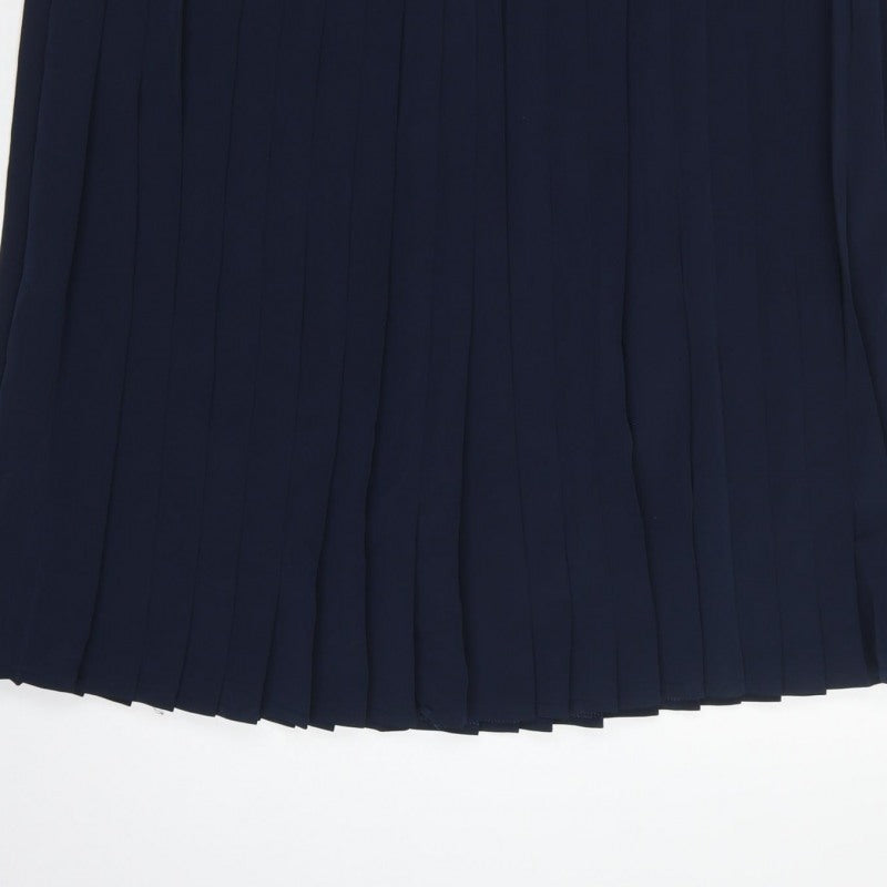 Next Women Navy UK 16 Long Pleated Polyester Skirt
