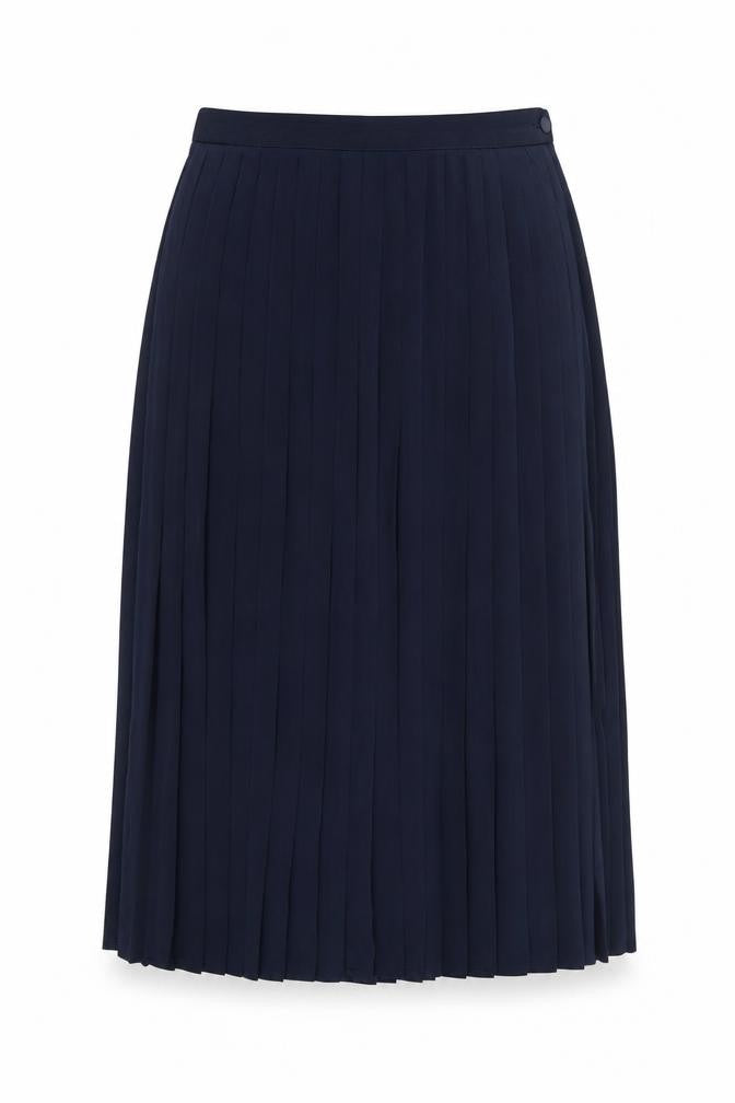 Next Women Navy UK 16 Long Pleated Polyester Skirt
