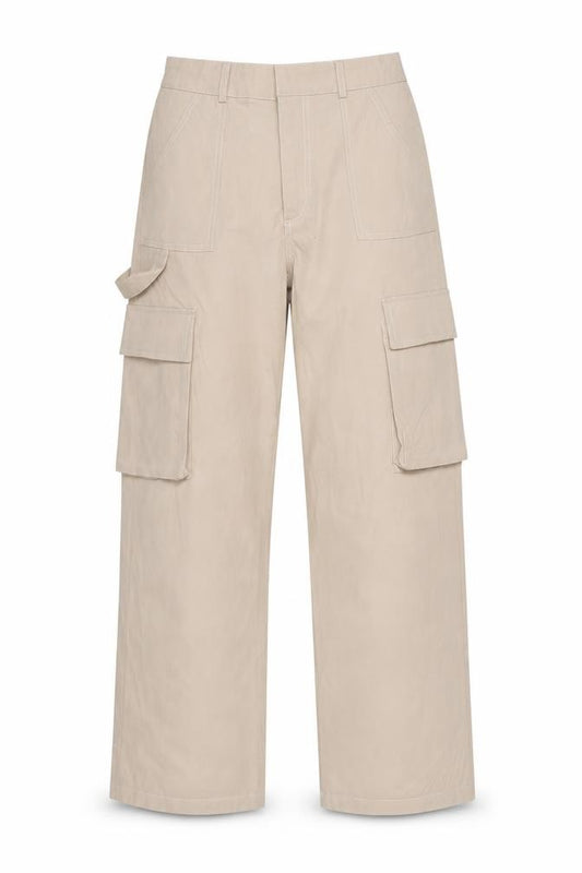 Missguided Women’s Beige UK 10 Straight Leg Cargo Trousers Pockets