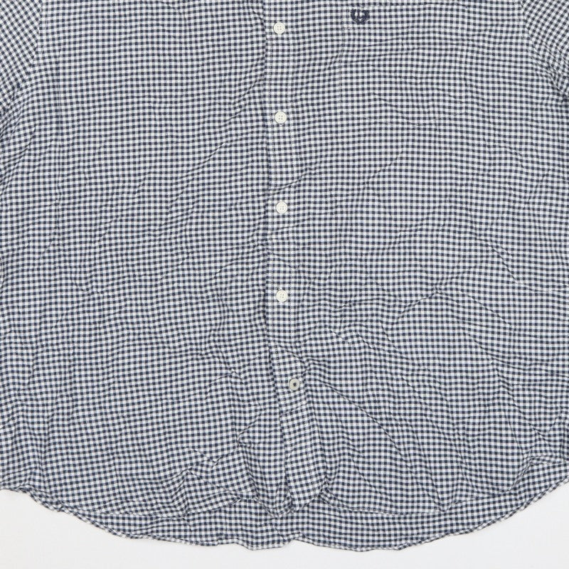 Lincoln Men's Blue Check 2XL Short Sleeve Button-Up Shirt