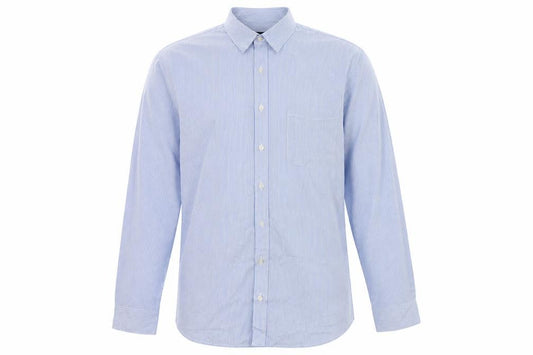 F&F Men’s Blue White Stripe 17.5 Regular Fit Cotton Blend Formal Shirt