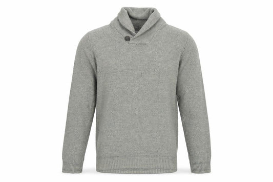 Marks and Spencer Mens Grey M Henley Cotton Knit Jumper High Neck