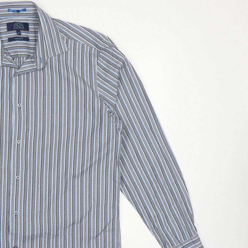 Next Men’s Multicolour Striped Tailored Fit Cotton Shirt 16 41cm