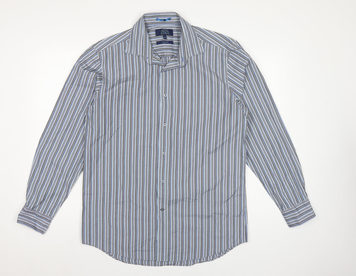 Next Men’s Multicolour Striped Tailored Fit Cotton Shirt 16 41cm
