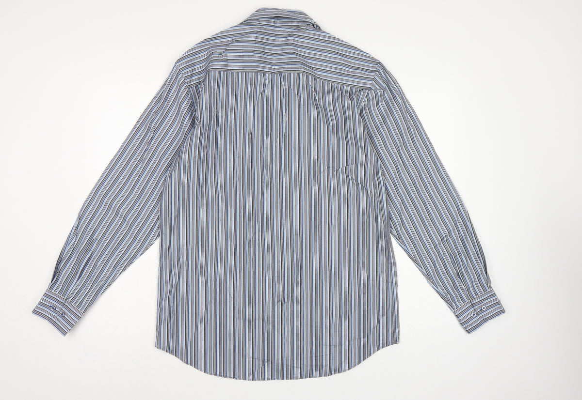 Next Men’s Multicolour Striped Tailored Fit Cotton Shirt 16 41cm