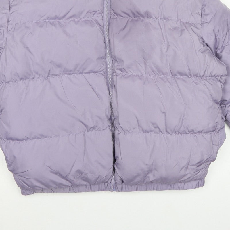 Threadbare Women Purple UK 12 Cropped Puffer Jacket Quilted