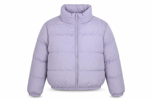 Threadbare Women Purple UK 12 Cropped Puffer Jacket Quilted