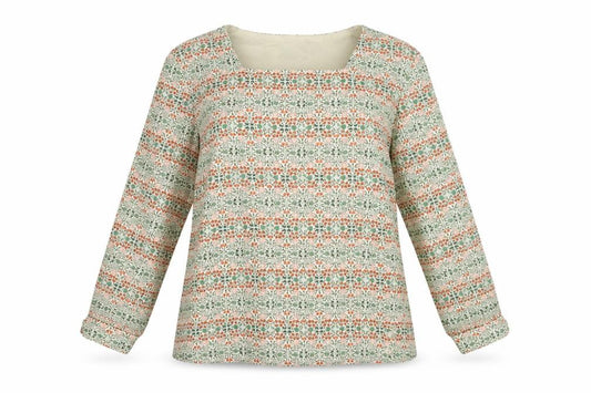 Dash Women’s Multicoloured Floral Cotton Blend Square Neck Blouse UK 14