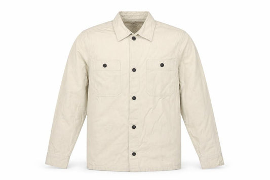 Marks & Spencer Men Ivory S Cotton Button Overshirt Basic Jacket