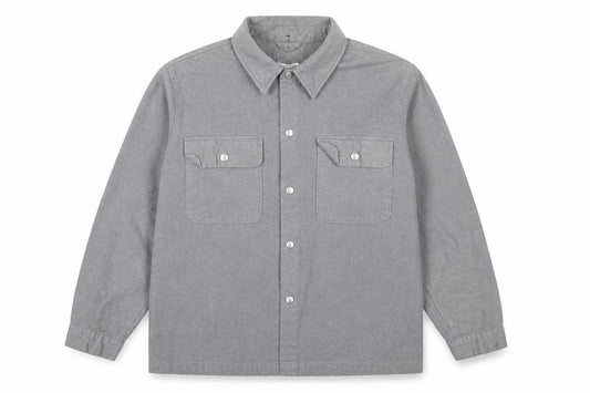 Kin Men’s Grey Cotton Twill Overshirt Jacket 2XL Snap Front