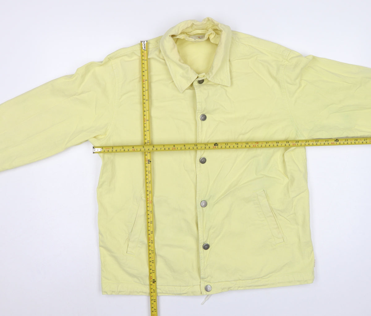 Edwin Women’s Yellow M Basic Snap Front Collared Jacket
