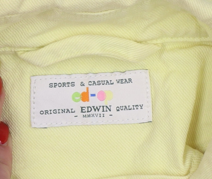 Edwin Women’s Yellow M Basic Snap Front Collared Jacket