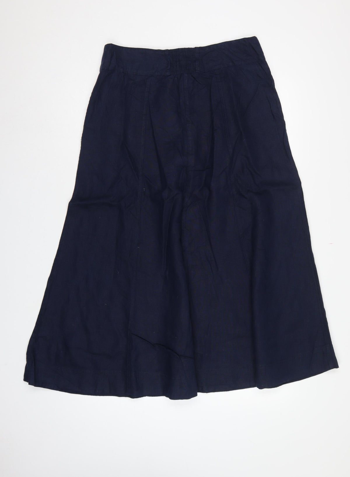 Monsoon Women's Navy UK 12 Long A-Line Button Front Skirt