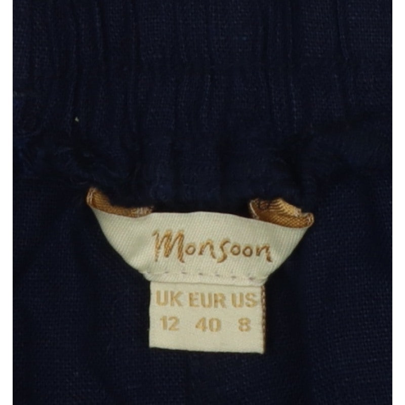 Monsoon Women's Navy UK 12 Long A-Line Button Front Skirt