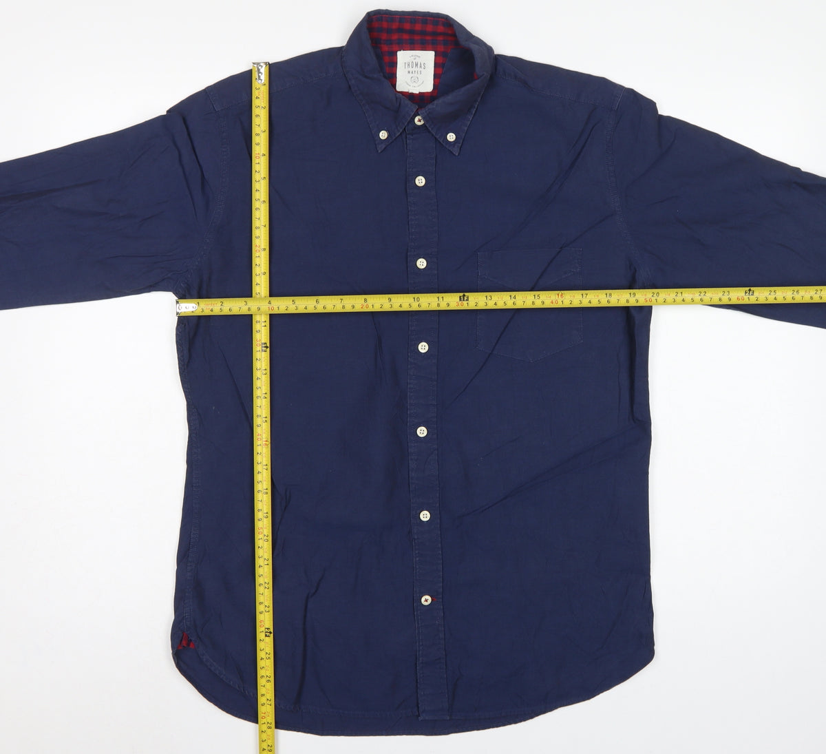 Thomas Mayes Men’s Blue M Cotton Button-Down Long Sleeve Shirt