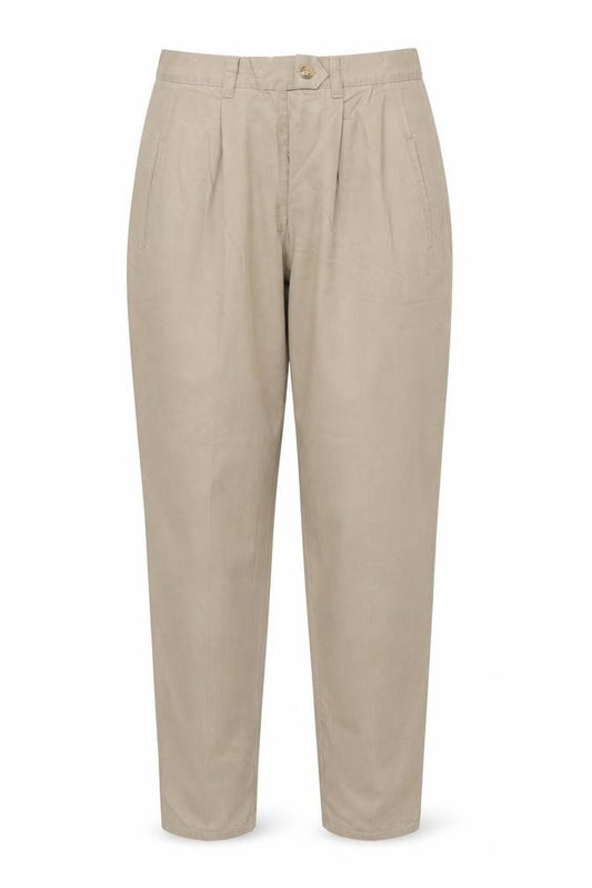 St Bernard Women’s Beige Size 12 High Rise Pleated Chino Trousers