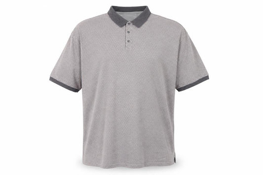 Next Men's Grey 3XL Geometric Print Short Sleeve Polo Shirt