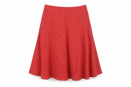Eastex Women’s Red UK 14 Knee Length A-Line Striped Lined Skirt