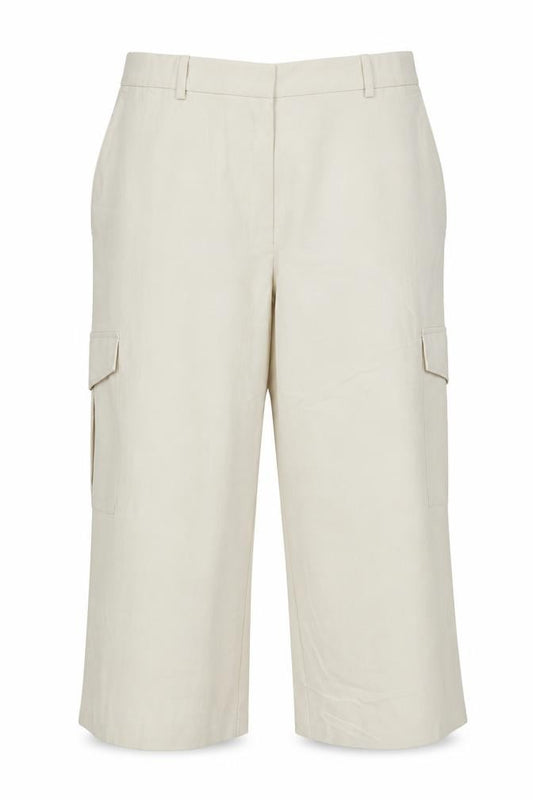 Marks & Spencer Women Beige UK 22 Short Cargo Wide-Leg Trousers