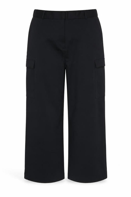 Marks & Spencer Women Black Size 20 Regular Cargo Wide-Leg Trousers