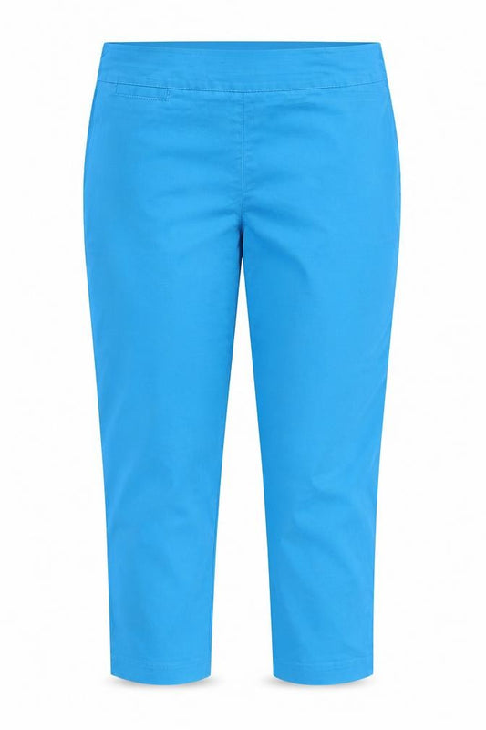 Marks and Spencer Women Blue UK 12 Short Straight Stretch Trousers