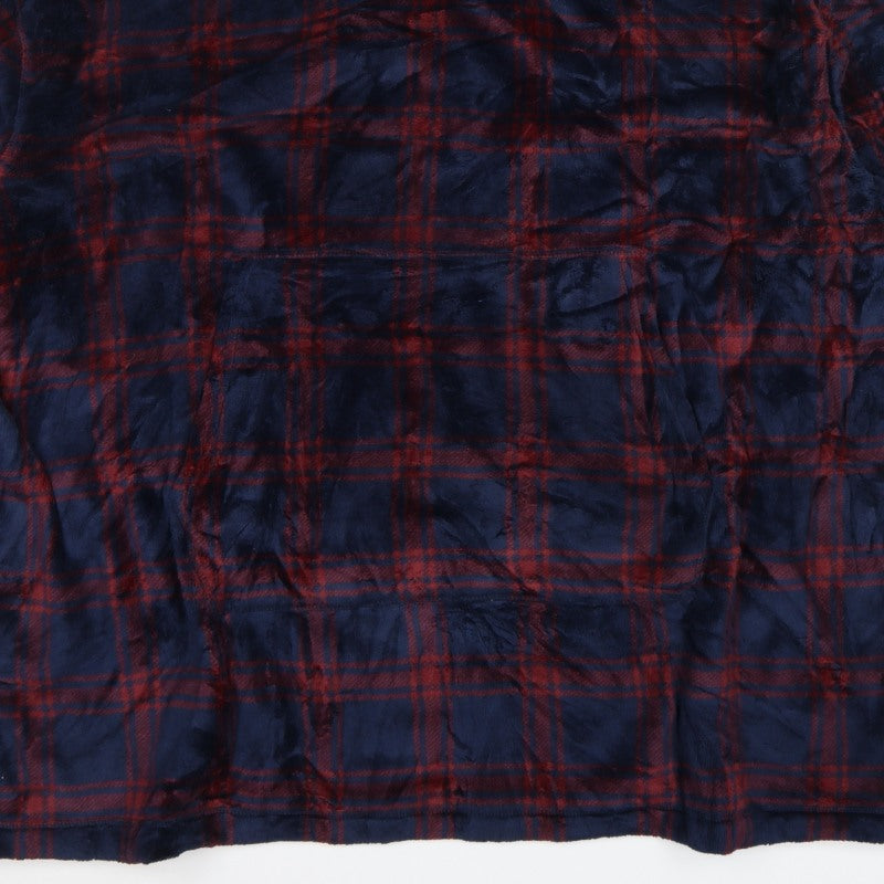 Marks and Spencer Men’s Navy Red Check Hooded Pyjama Top L