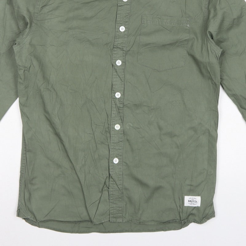 Navy Co. Men’s Green Small Long Sleeve Button-Up Casual Shirt