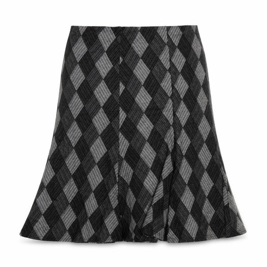 Bm Women’s Grey Size 22 Argyle Diamond Flare Midi Skirt