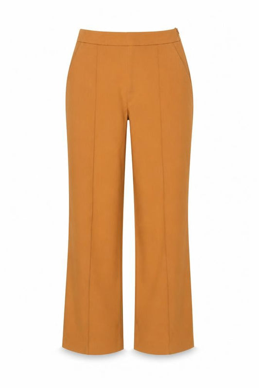 Zara Women Orange UK 12 High Rise Wide Leg Tailored Trousers