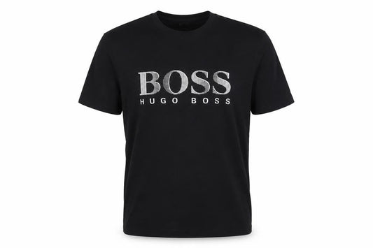 Hugo Boss Men’s Black Large Logo Graphic Crew Neck T-Shirt
