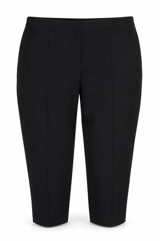 Marks and Spencer Women Black UK 24 Short High Rise Straight Trousers