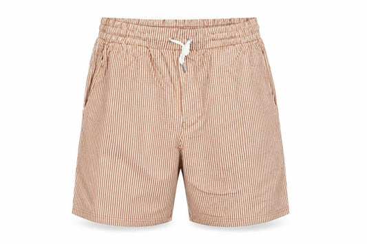 Marks and Spencer Men Beige S Striped Drawstring Casual Shorts
